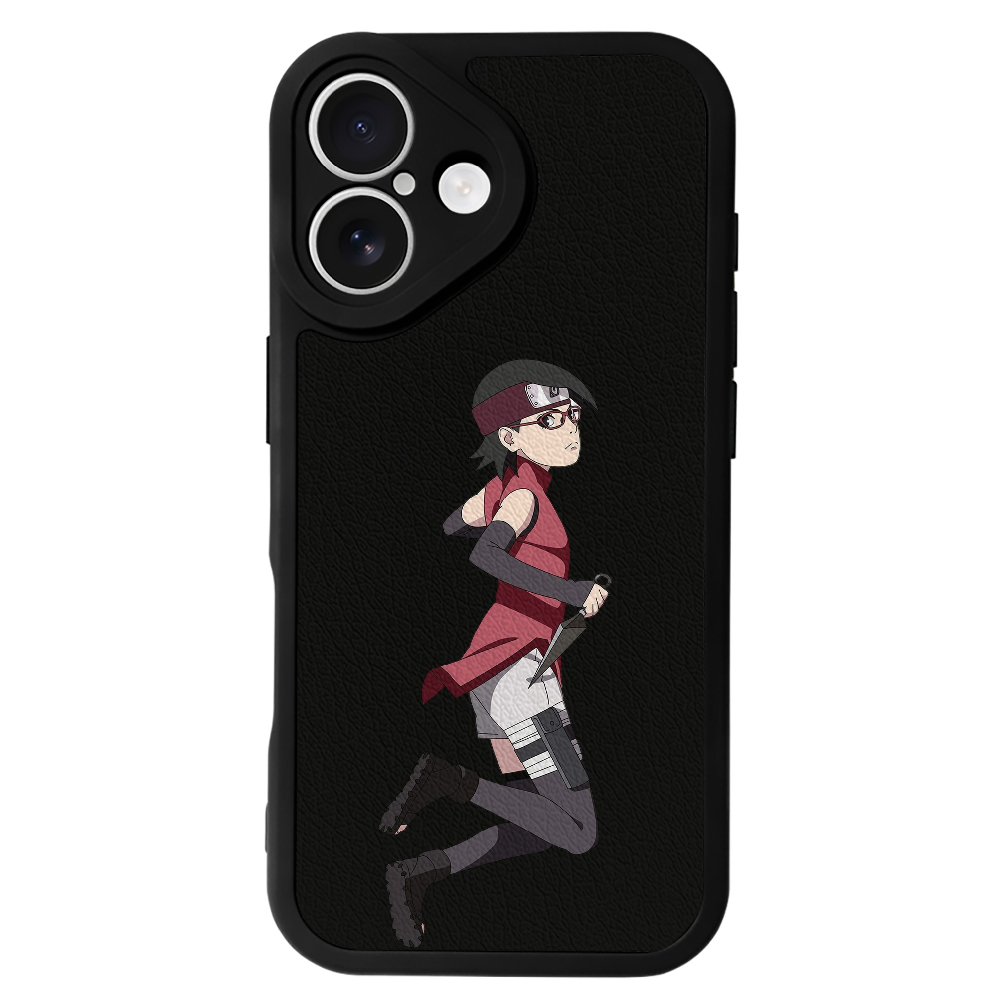 （画像用） NARUTO -ナルト- うちは サラダ Uchiha Sarada 【iPhone 16シリーズ対応】シリコンスマホケース（レザー調） 材質：シリコン